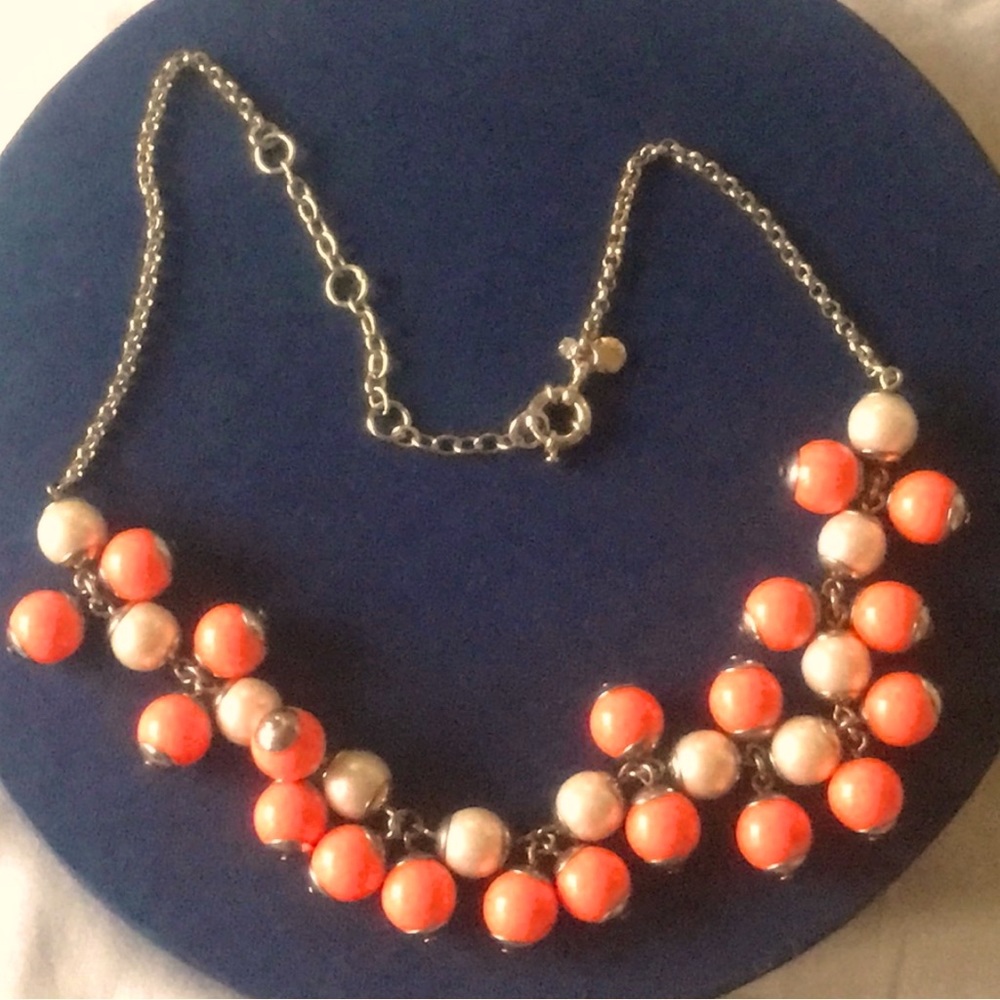 J Crew Orange Statement beaded piece necklace!